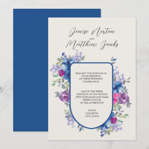 Convite de Casamento Skydiver Azul e Branco de Nev
