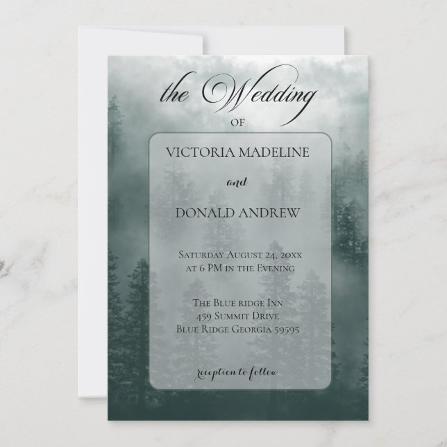 Convite de Casamento Smoky Mountain (Frente)