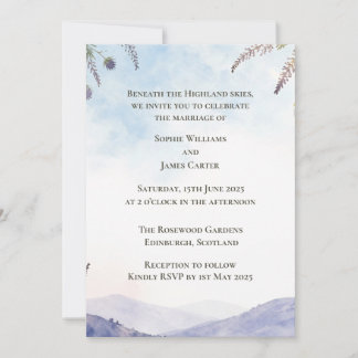Convite de Casamento Sob os Céus das Terras Altas
