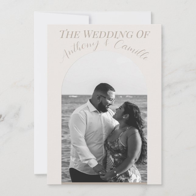 Convite de Casamento Sofisticado Personalizado com (Frente)