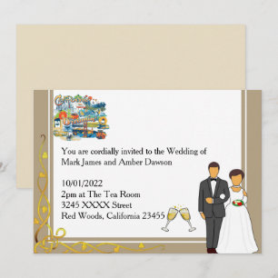 Convite de Casamento Sonhando na Califórnia