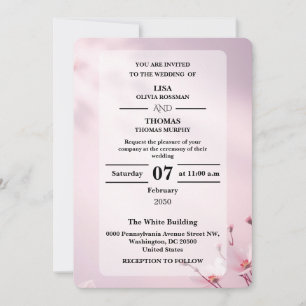 Convite de Casamento Sonho Rosa Lavanda