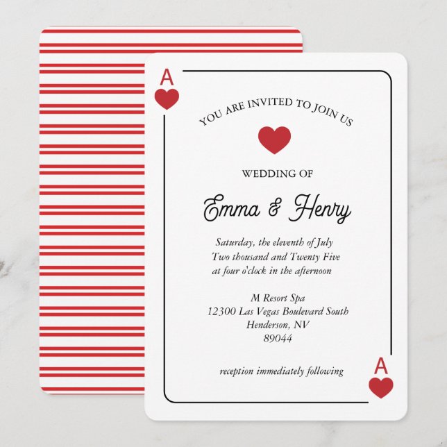 Convite de casamento Sortudo no Amor  (Frente/Verso)