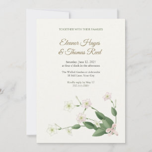 Convite de Casamento Spray Canto Nicotiana Branca