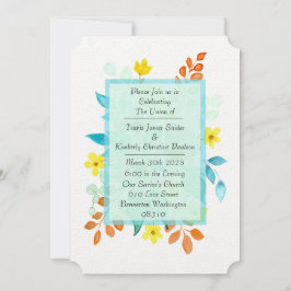 Convite de Casamento Spray Floral