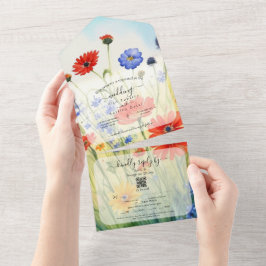 Convite de Casamento SpringMeadow Wildflowers Tudo