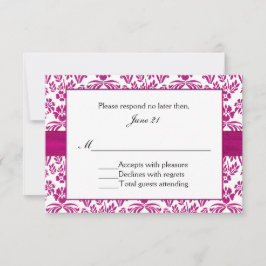 Convite de Casamento Stargazer Lily Damask