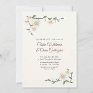 Convite de Casamento Stewartia White Blossom