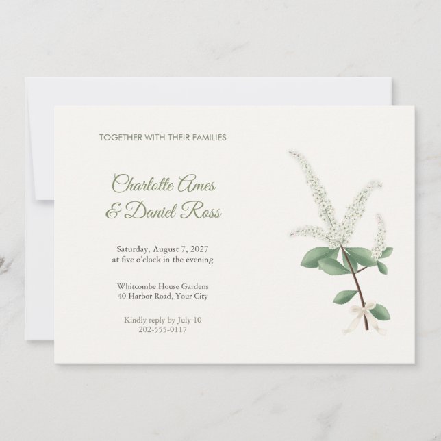 Convite de Casamento Summersweet Flor Blanca (Frente)