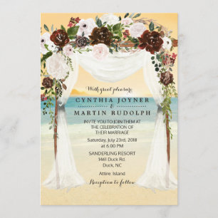 Convite de Casamento Sunset Beach Arbor