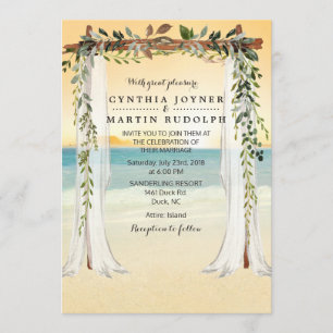 Convite de Casamento Sunset Beach Arbor