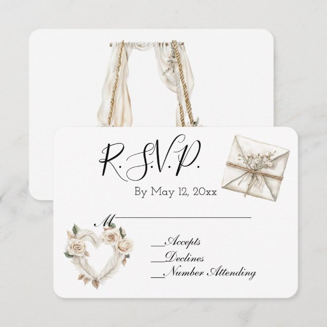 Convite de Casamento Swing Floral Rosa de Renda Cr (Frente/Verso)