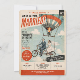 Convite de Casamento Tandem Flight Gazette
