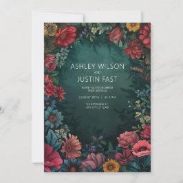Convite De Casamento Teal Floral