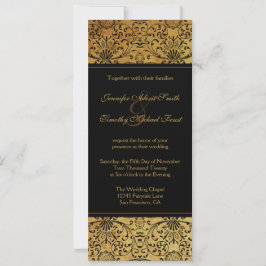 Convite de casamento tema damasco de ouro preto es