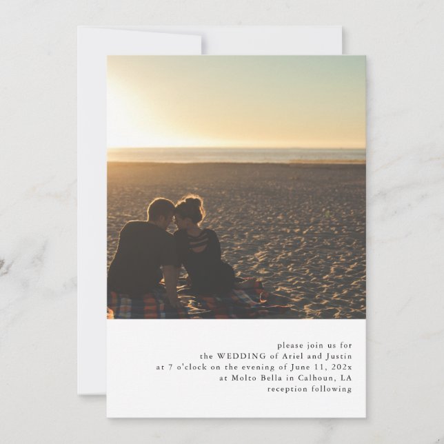 Convite de Casamento Tema Foto Simples (Frente)