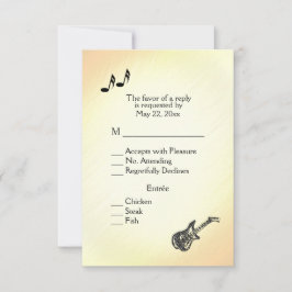 Convite de casamento tema guitarra amarelo