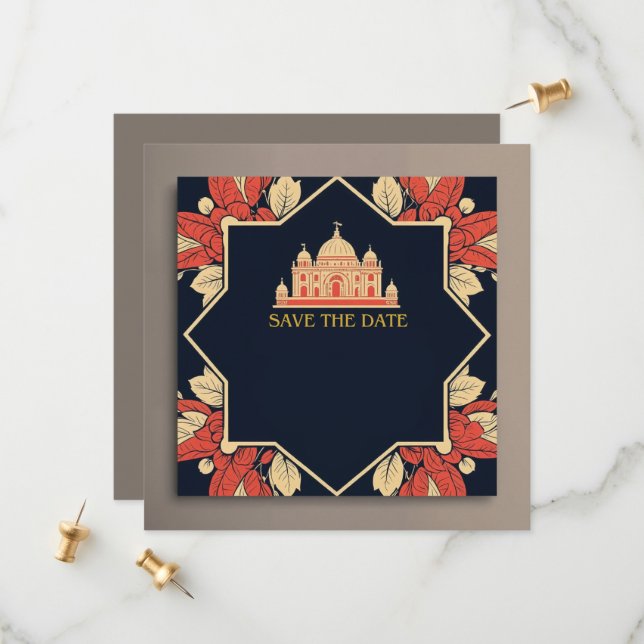 Convite de casamento tema indiano para salvar a da (Frente/Verso In Situ)