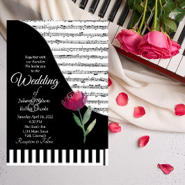 convite de casamento tema piano musical