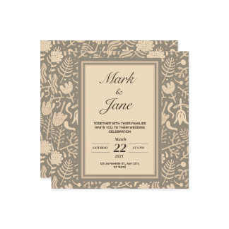 Convite de casamento temático de padrão de flores