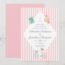 Convite de Casamento Temático de Paris Personaliza