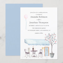 Convite de casamento temático Paris em aquarela