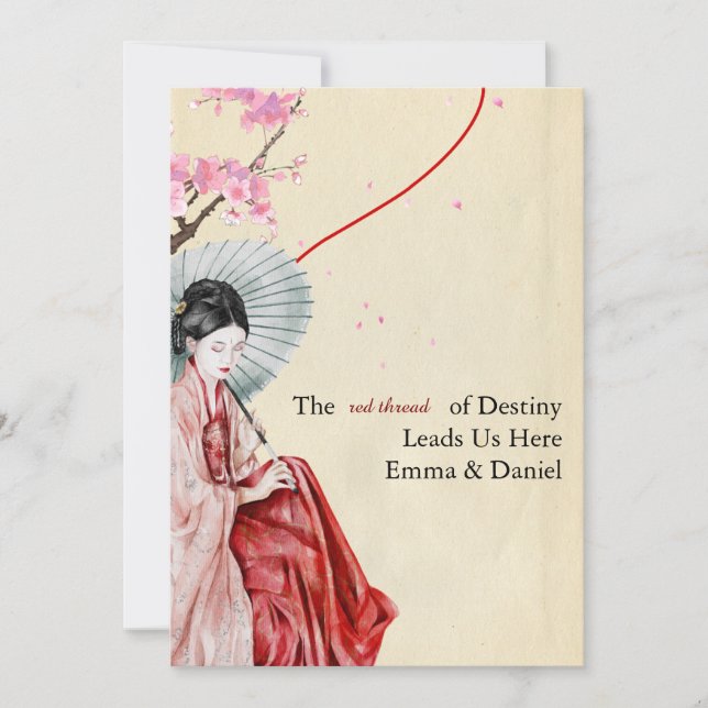 Convite de casamento temático tradicional japonês (Frente)