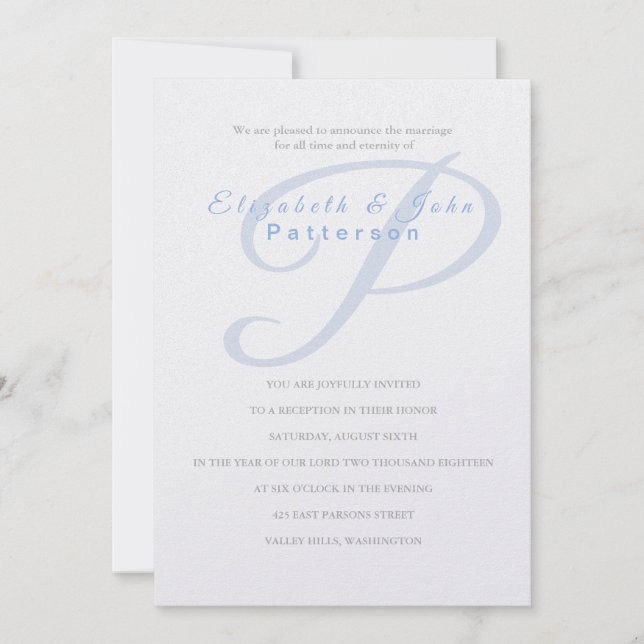 Convite de Casamento Templo - Último Inicial (Frente)