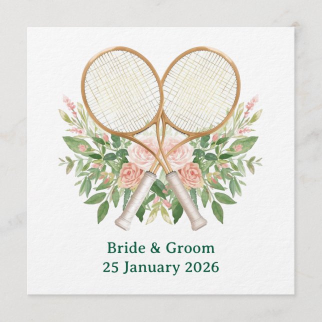 Convite de casamento Tennis Save the date  (Frente)