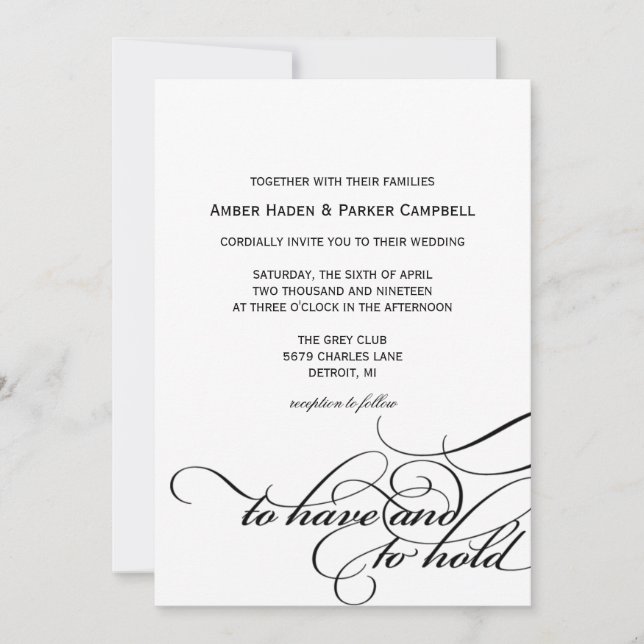 Convite De Casamento | Ter de manter II (Frente)