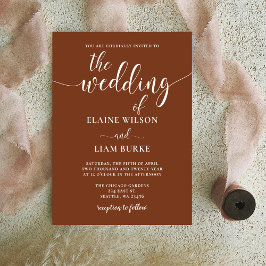 Convite De Casamento Teracotta Para Caligrafia Orç