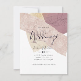 Convite de casamento Terra Dourada abstrato Baixa 