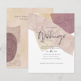 Convite de casamento Terra Dourada abstrato Baixa 