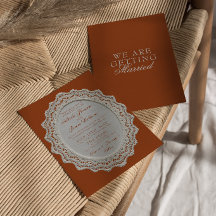 Convite de Casamento Terracota Laranja Queimada Ol