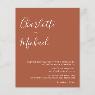 Convite de Casamento Terracota Minimalista Econômi