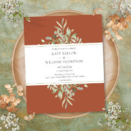 Convite de Casamento Terracota Orçamento Verde