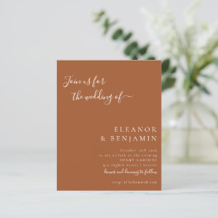 Convite de casamento Terracotta de Script Minimali