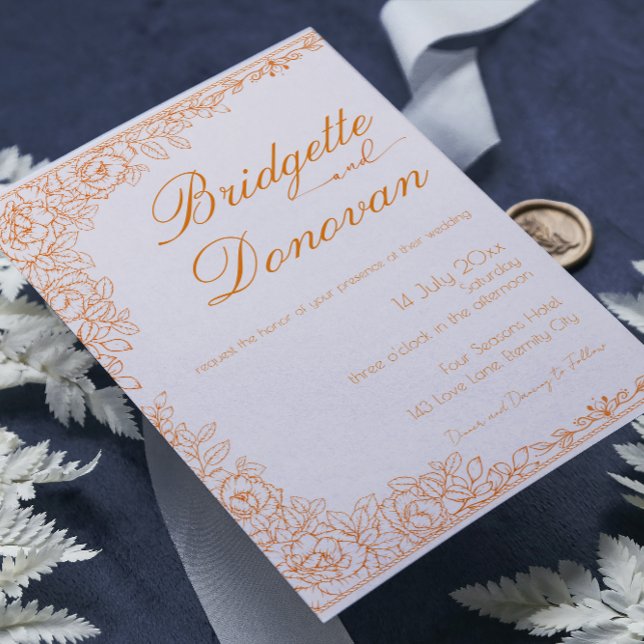 Convite De Casamento Terracotta Minimalista Simple (Criador carregado)