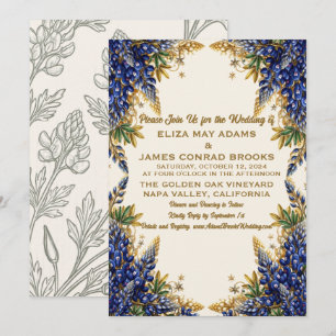 Convite de Casamento Texas Bluebonnet