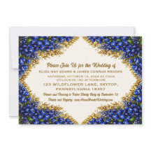 Convite de Casamento Texas Bluebonnet