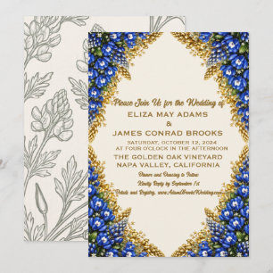 Convite de Casamento Texas Bluebonnet