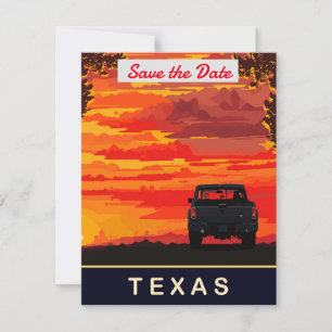 Convite de Casamento Texas Pickup Truck Sunset