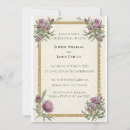 Convite de Casamento Thistle Celta Escocês