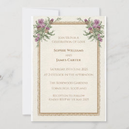 Convite de Casamento Thistle Celta Escocês