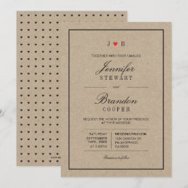 Convite de Casamento Tipografia Kraft Simples e El