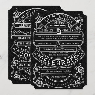 Convite de Casamento Tipografia Moderna Vintage Qu