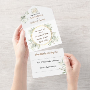 Convite de casamento Todos em um RSVP Fixaçã