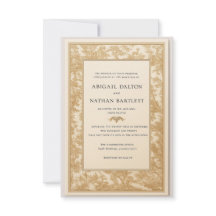 Convite de Casamento Toile Dourada (Relíquia Doura