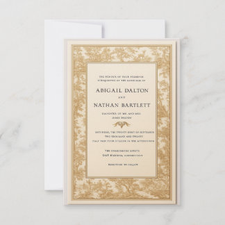 Convite de Casamento Toile Dourada (Relíquia Doura