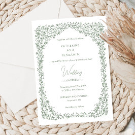 Convite de Casamento Toile Verde Sage